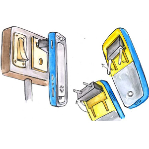 Mobile phone with inbuilt charger - Photo