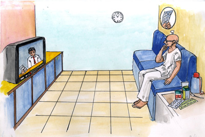 Television with programmable alarm system - Photo