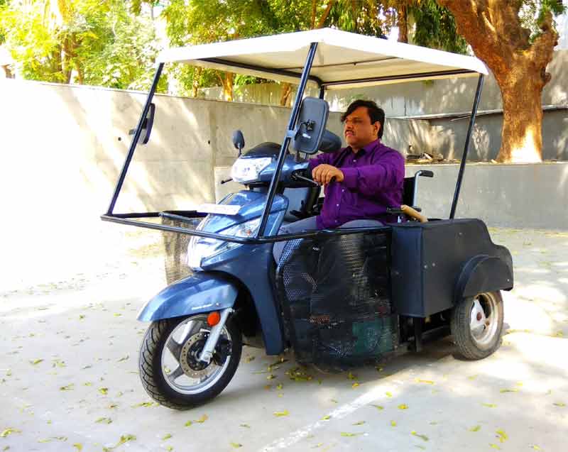 Modified Two Wheeler Vehicle for Specially Abled - Photo