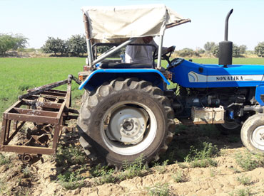 Tractor mounted rotary weeder - Photo