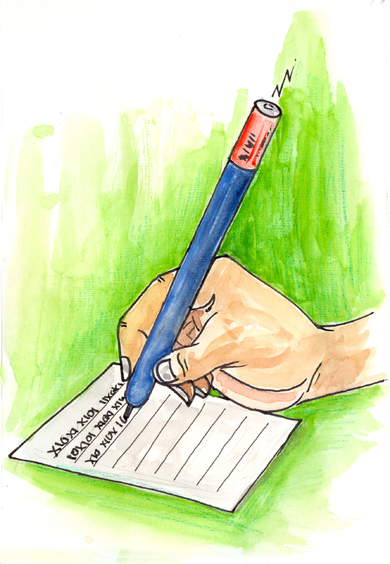 Image of Pen that can recharge batteries while writing