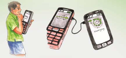 Charging mobile from mobile - Photo