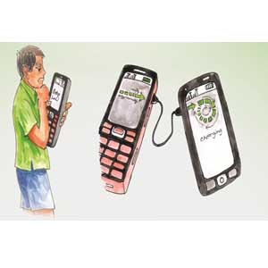 Charging mobile from mobile - Photo