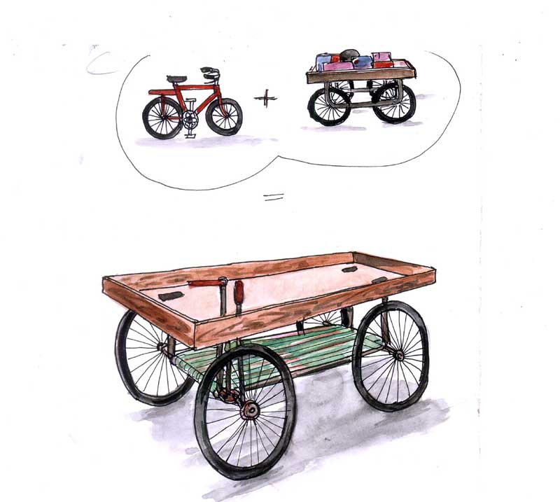 Modified hand cart steering mechanism brake - Photo