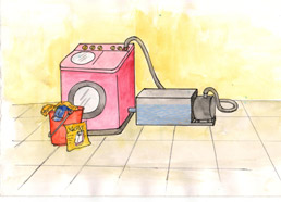 Washing machine which uses recycled soap water - Photo