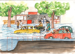 Pothole detector in flooded condition - Photo
