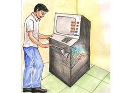 Note sterilizing machine in ATM - Photo