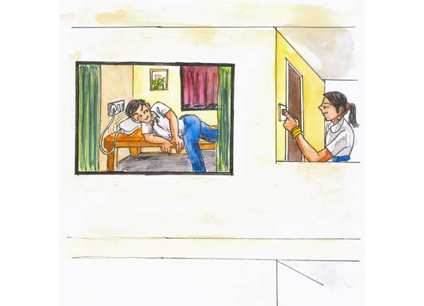 Doorbell triggered vibration alert in pillows - Photo