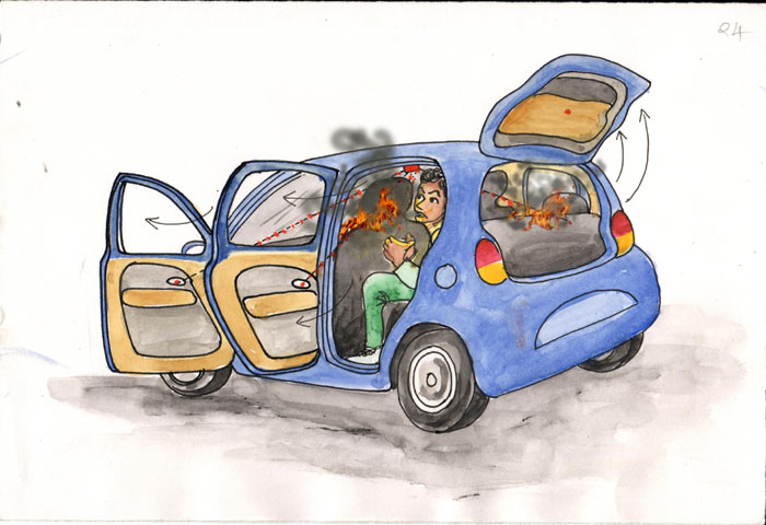 Image of Mechanism for unlocking car during fire