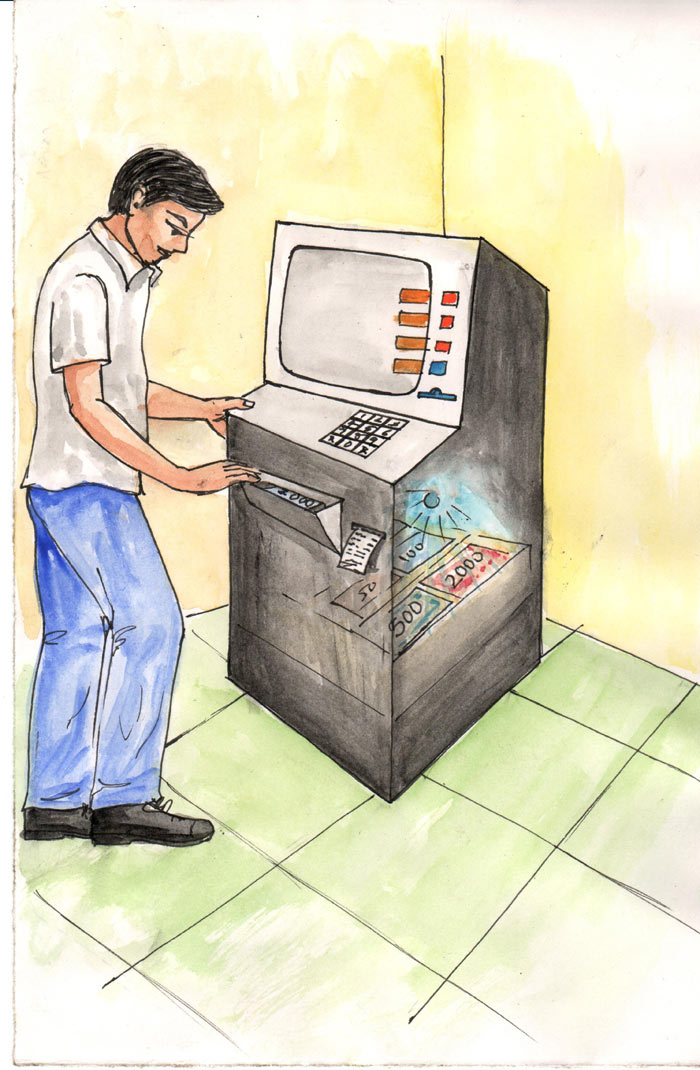 Image of Note sterilizing machine in ATM