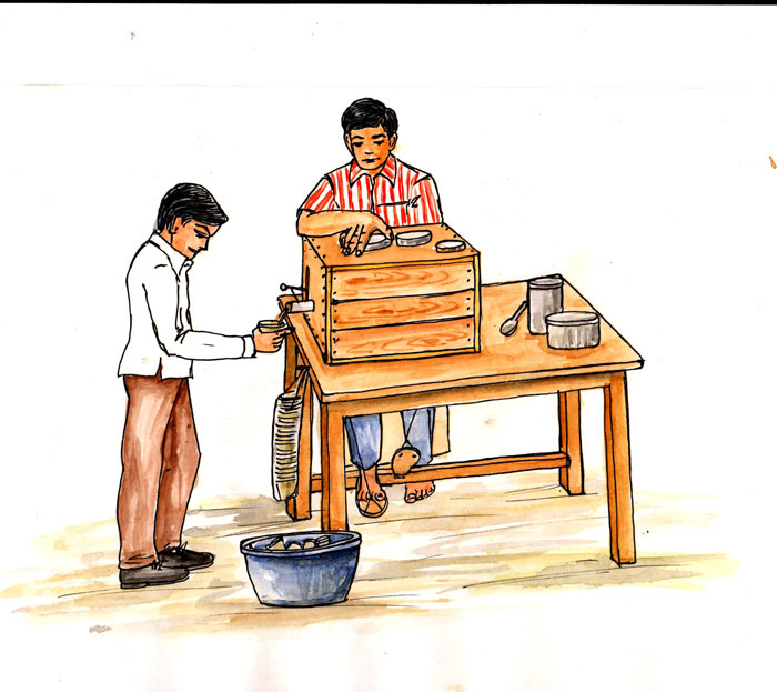 Image of Foot operated tea making table for differently abled people