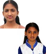 volunteer R. Elakkiya and R. Pavithra