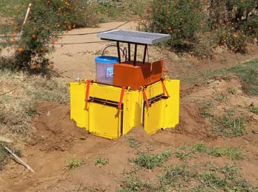 Remote controlled valve for diverting water flow in furrow irrigation - Photo