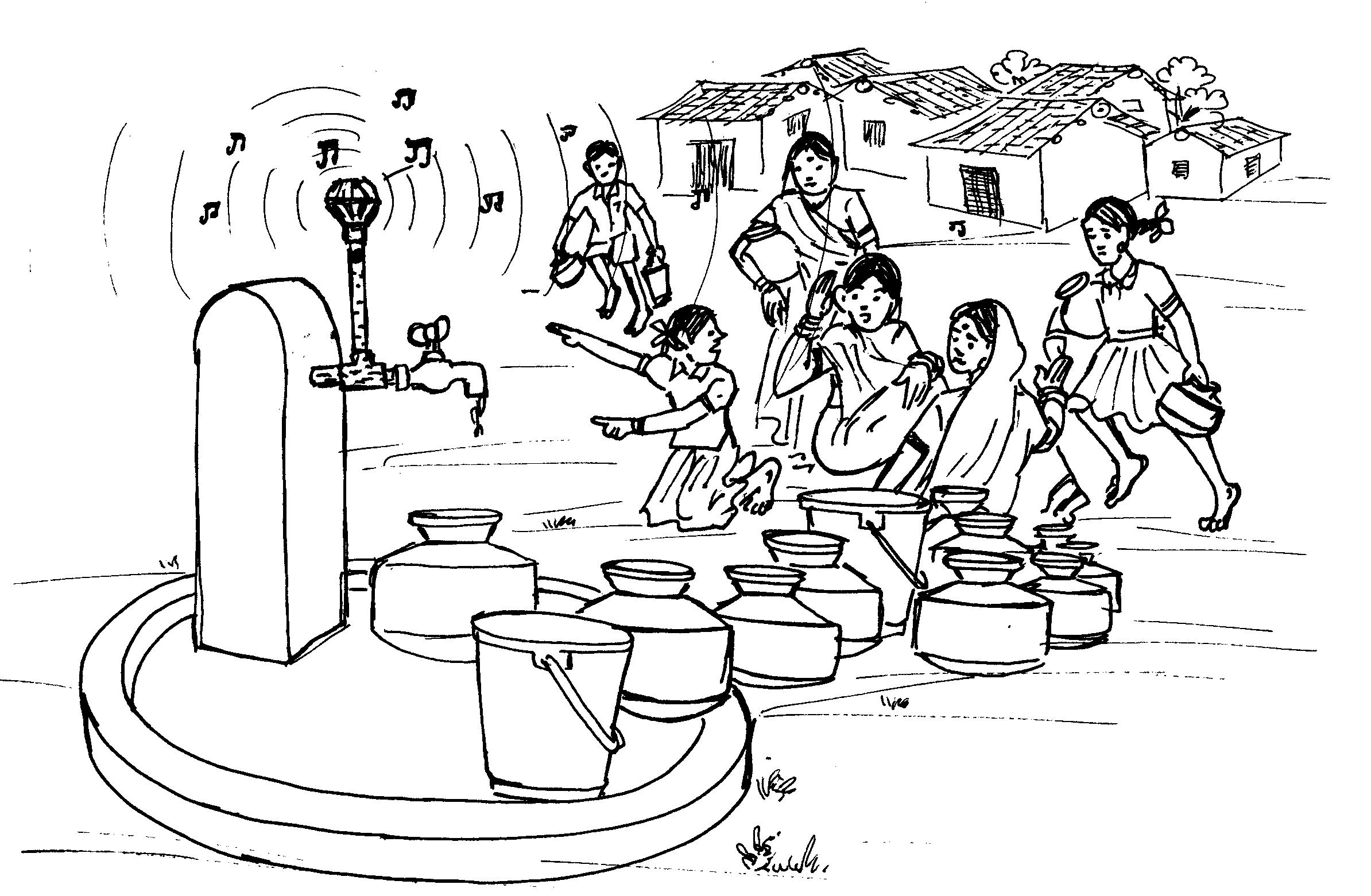 Image of Pressure gauge and alarm in water supply pipes to alert about the water supply