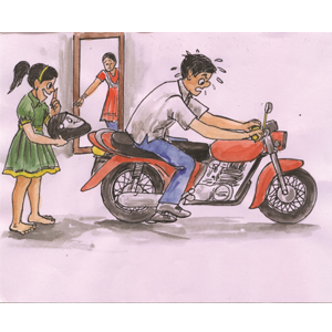 Wear a Helmet to start your Two Wheeler - Photo