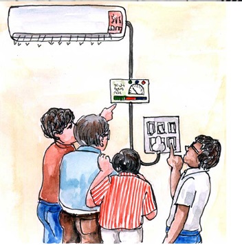 Image of Reduction of AC energy wastage through clamp meter