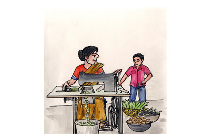 Pedal-operated vegetable-cutting machine - Photo