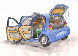 Mechanism for unlocking car during fire - Photo