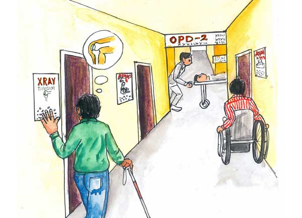 Image of Tactile cum Braille signage to help visually challenged in public buildings